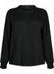 Long-sleeved knitted jumper with wool and a round neck, Black Solid, Packshot image number 0