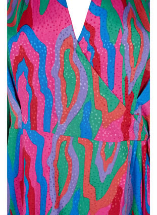Printed wrap dress with long sleeves, Colorfull Art Print, Packshot image number 2
