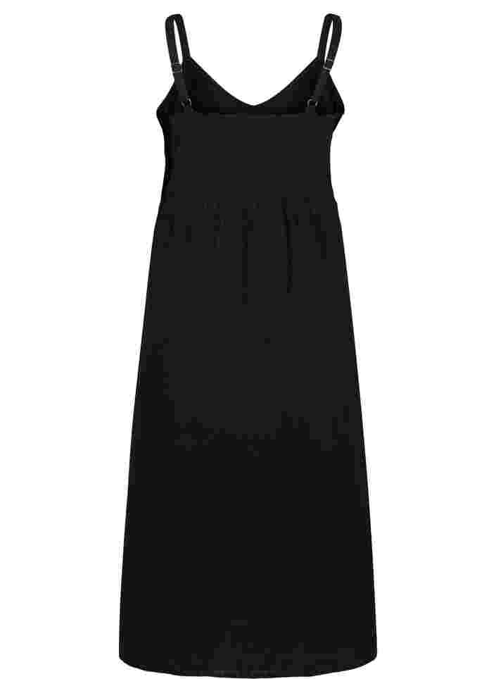 Maxi dress with smock, Black, Packshot image number 1
