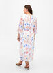 Floral pleated dress with drawstring, White/Blue Floral, Model image number 1
