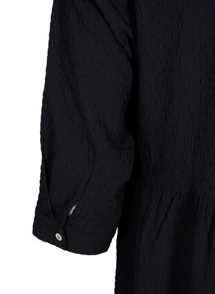  Plain midi dress with 3/4 sleeves, Black, Packshot image number 3