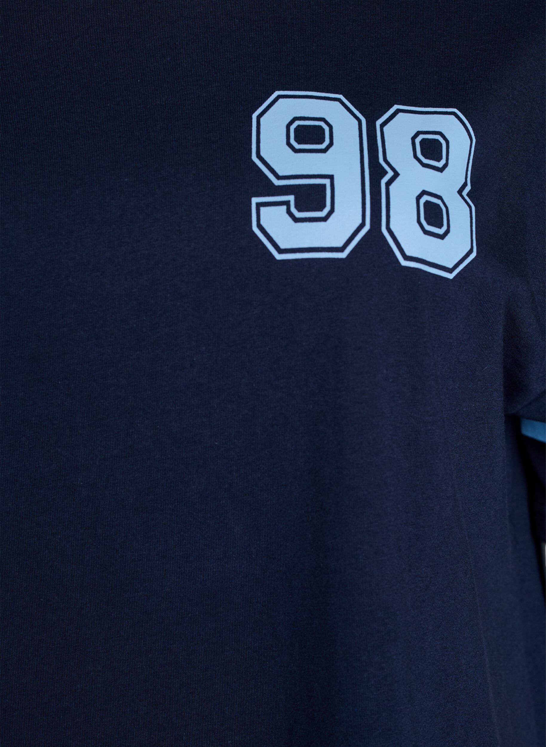 Zizzifashion Short T-shirt dress with sporty details, Blue, Packshot image number 2