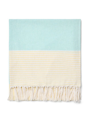 Striped hammam towel with fringes, Brook Green Comb, Packshot image number 1