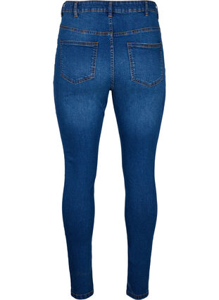 Slim fit jeans with abrasion details, Blue Denim, Packshot image number 1