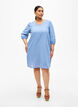 Cotton blend short dress with linen, Faded Denim, Model image number 2