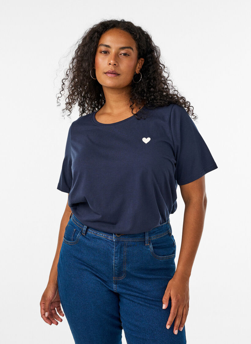 T-shirt with motif, Blue, Model image number 0
