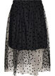 Midi tulle skirt with hearts, Black, Packshot image number 0