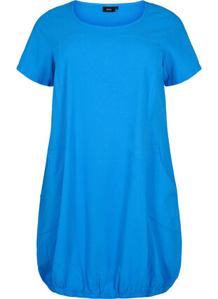 Short sleeve cotton dress, French Blue, Packshot image number 0