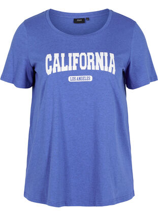 Cotton t-shirt with print, Dazzling Blue Califo, Packshot image number 0