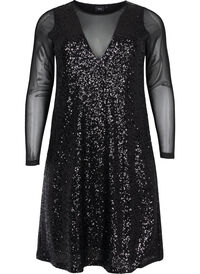 A-line sequin dress with long sleeves
