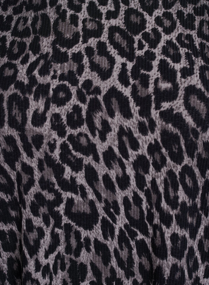 Blouse with long sleeves and leopard print, Dark Grey, Packshot image number 2
