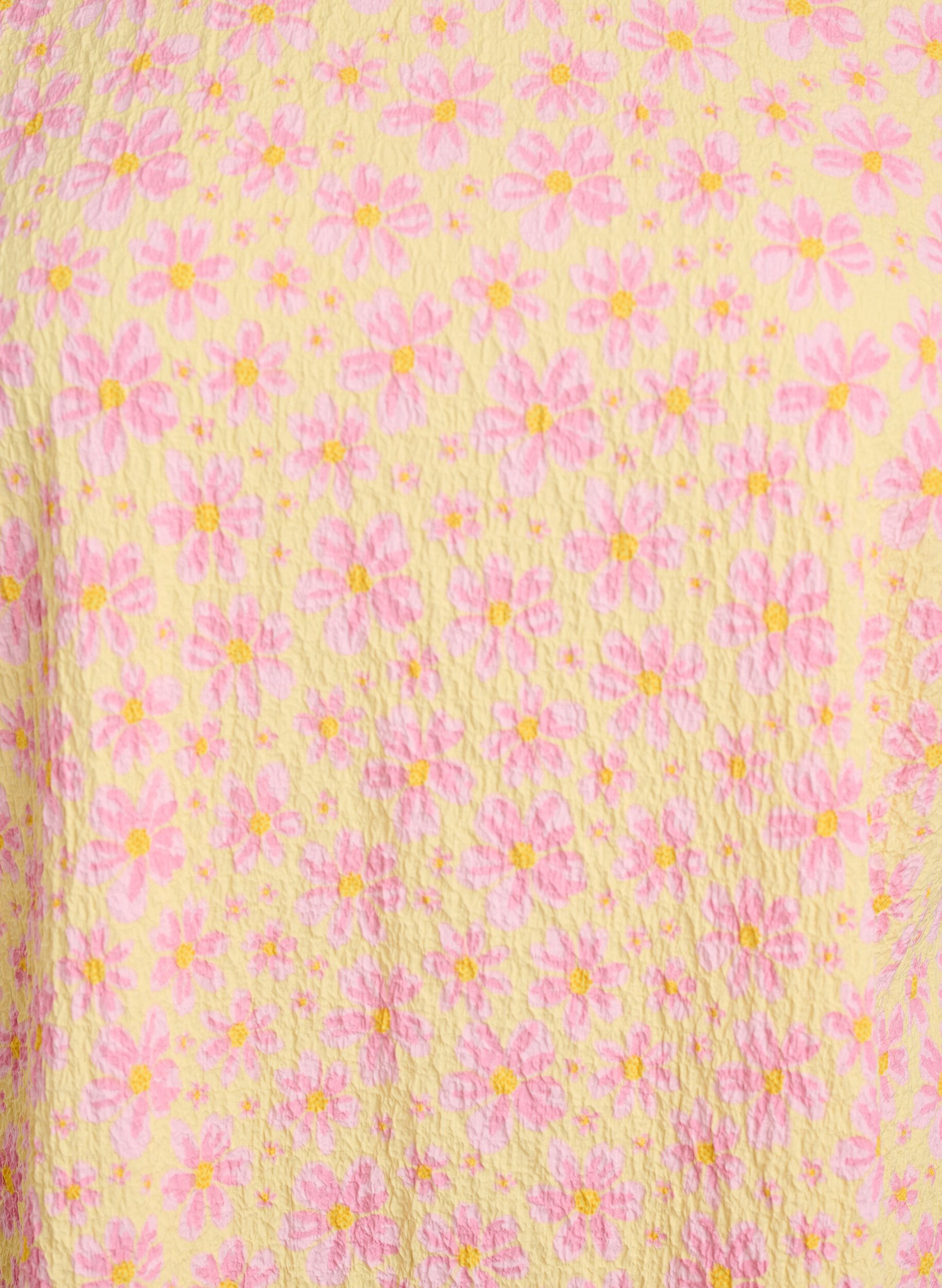 ZizzifashionShort dress with a crinkled texture and short sleeves, Yellow, Packshot image number 2