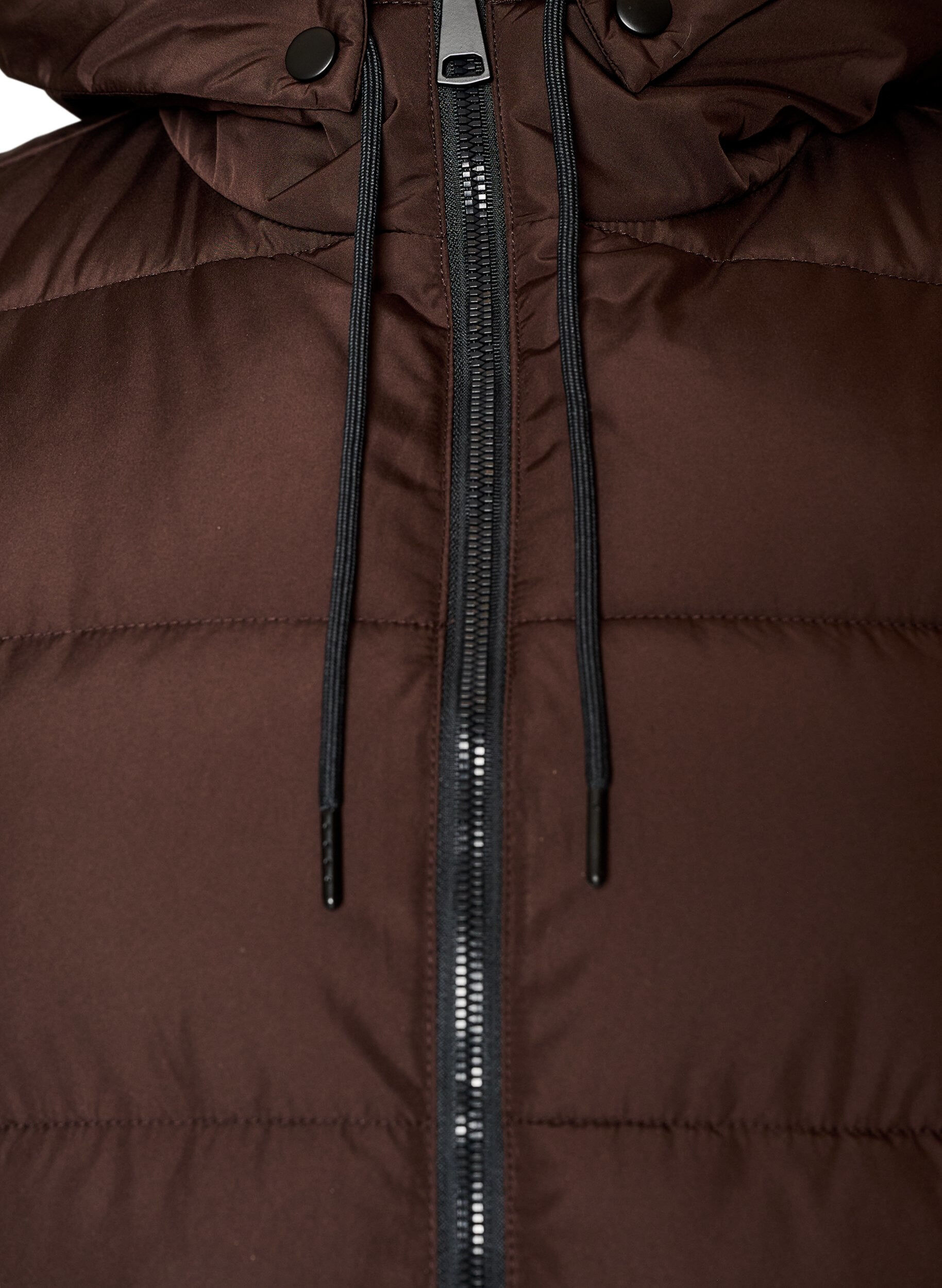 ZizzifashionLong vest with hood and pockets, Brown, Packshot image number 2