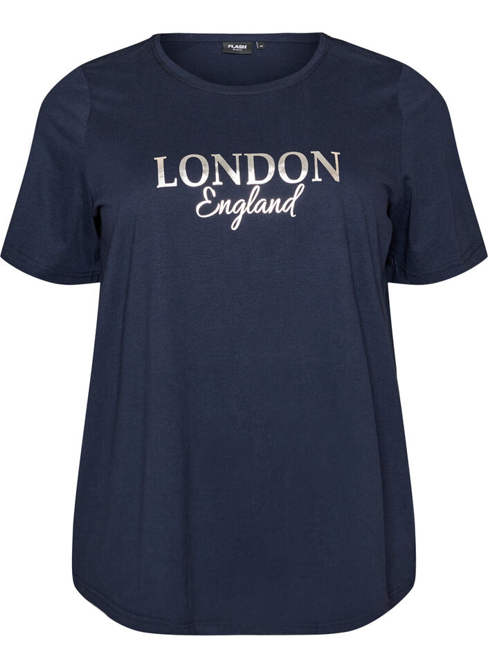 T-shirt with motif, Blue, Packshot image number 0
