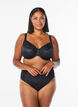 Full cover high support bra with lace detail, Black, Model image number 0