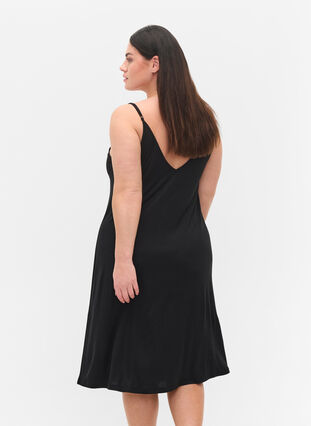 Long viscose beach dress, Black, Model image number 1