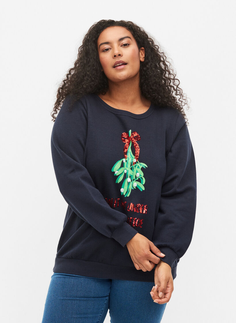 Christmas jumper, Night Sky Mistletoe, Model image number 0