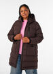 Puffer coat with hood and pockets, Brown, Model image number 0