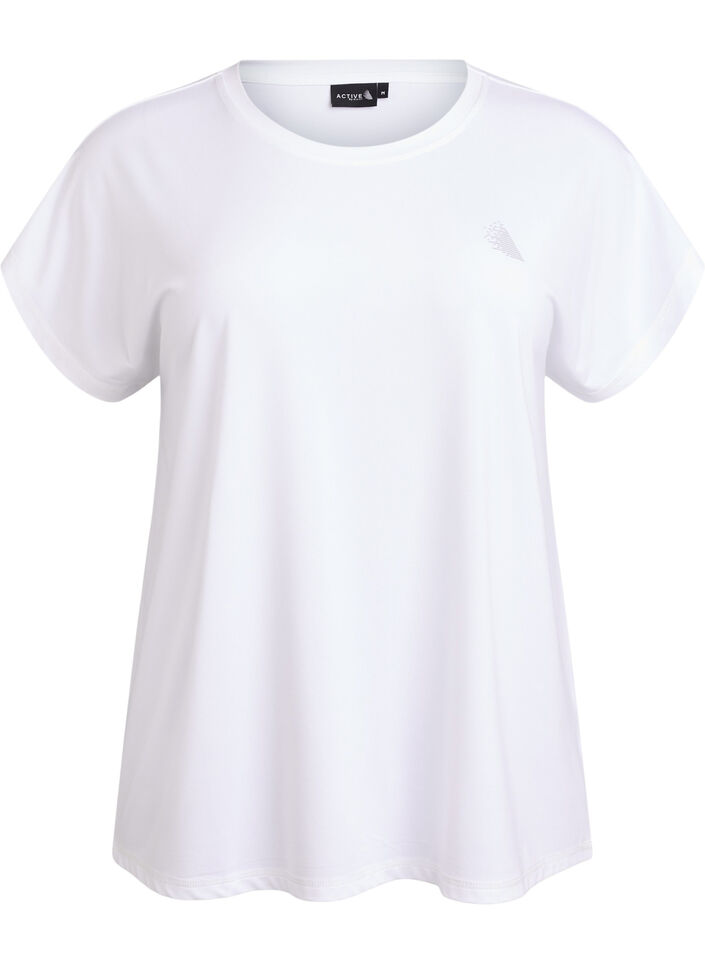 Solid-coloured training T-shirt, White, Packshot image number 0