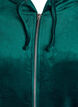 Velour cardigan with zip and hood, Green, Packshot image number 2