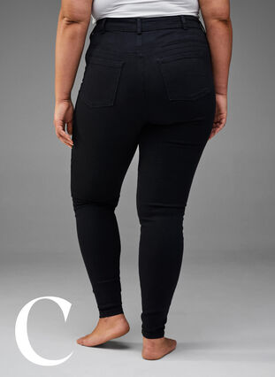 Super slim jeans with high waist, Black, Model image number 7