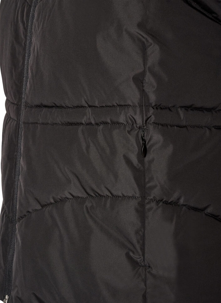 Puffer gilet with adjustable waist, Black, Packshot image number 3