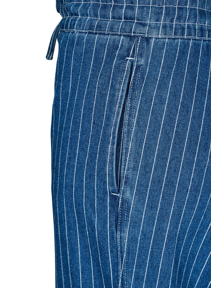 Wide-leg denim jeans with stripes, Blue, Packshot image number 3