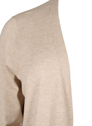 Knitted cardigan with vent and rib, Simply Taupe Mel., Packshot image number 2