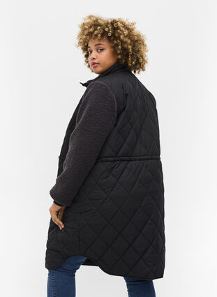 Quilted jacket with teddy and an adjustable waist, Black Comb, Model image number 1