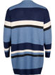 Long knit cardigan with wide stripes, Blue, Packshot image number 1