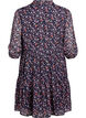 Tunic with floral print and glitter threads, Blue, Packshot image number 1