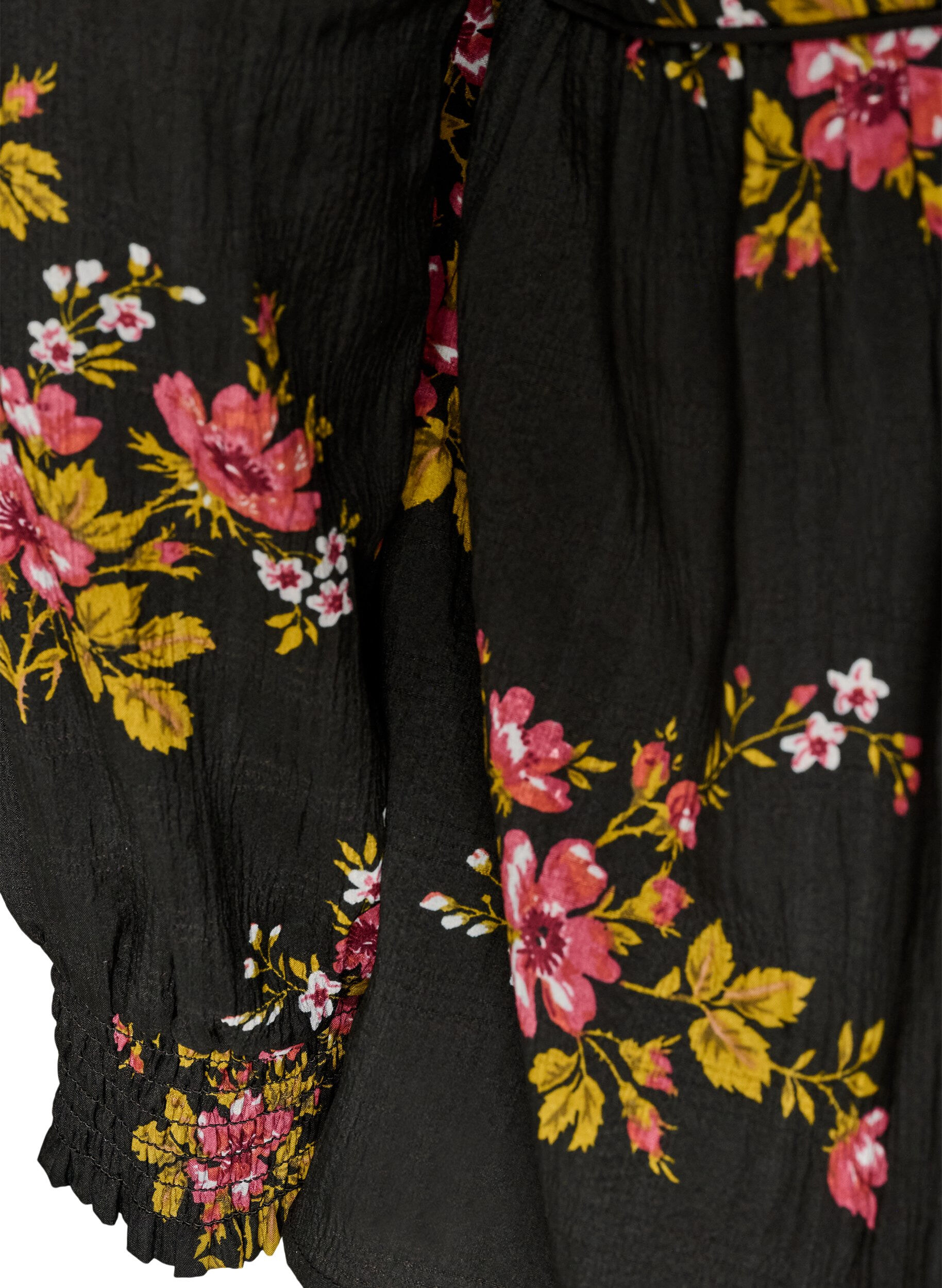 ZizzifashionLong-sleeved blouse with floral print, Black, Packshot image number 3