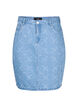 Denim skirt with a pattern, Light blue denim, Packshot image number 0
