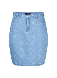 Denim skirt with a pattern