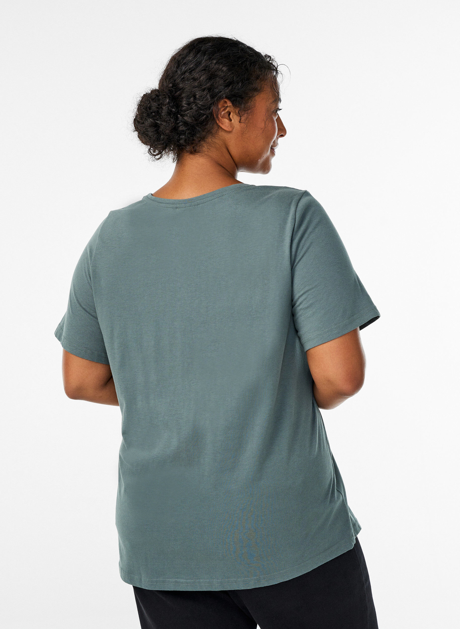 ZizzifashionT-shirt with motif, Green, Model image number 2