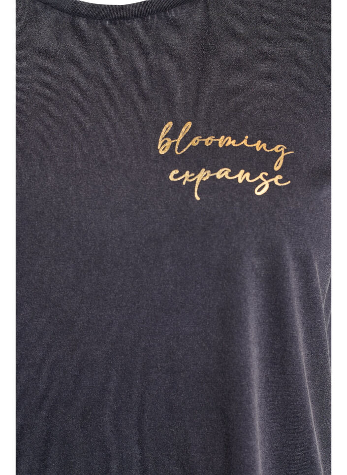 T-shirt in organic cotton with a cool print, Dark Grey, Packshot image number 2