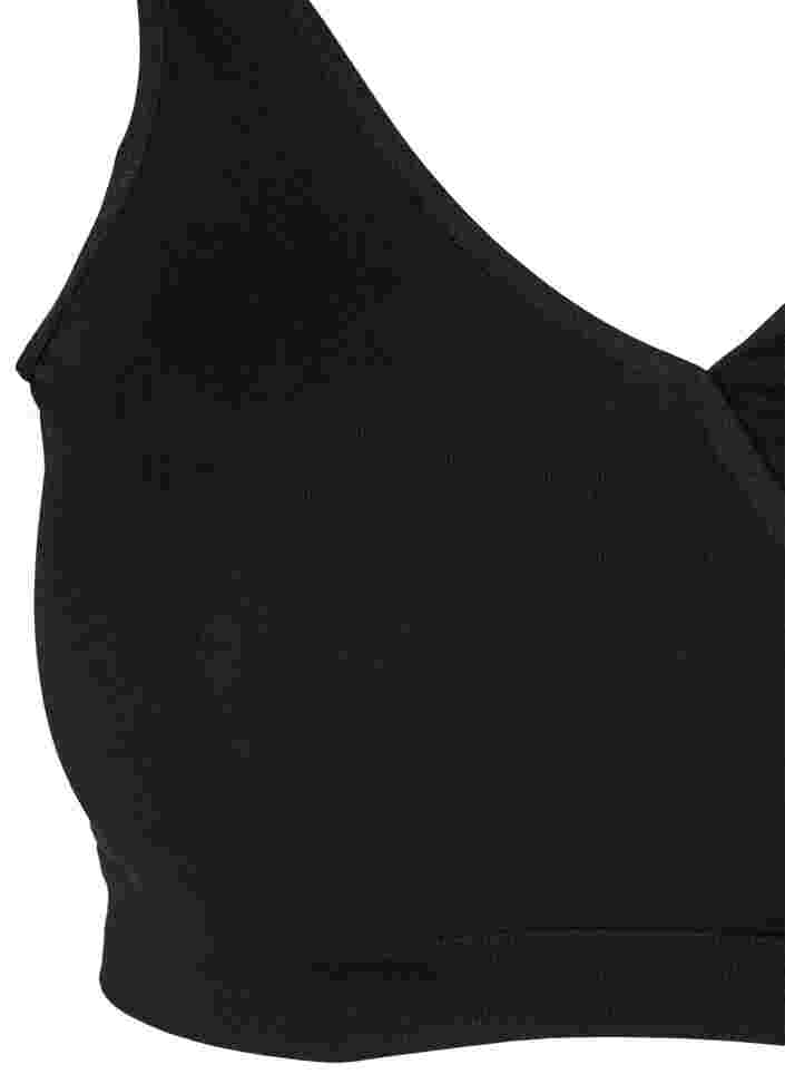 V-neckline bra, Black, Packshot image number 2