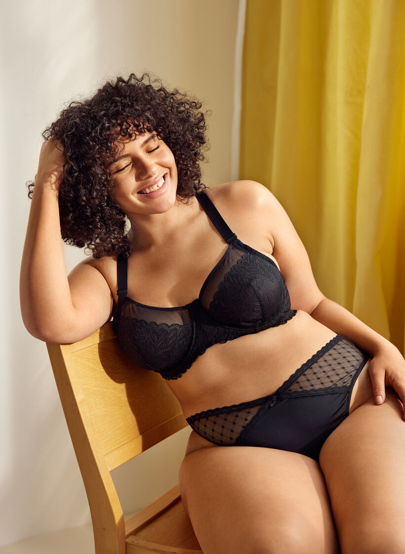 2-pack thong with mesh, Black, Image image number 0