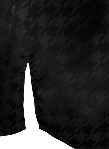 Long shirt with houndstooth pattern, Black, Packshot image number 3
