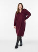 Dress with cable structure and v-neck, Dark Bordeaux, Model image number 1