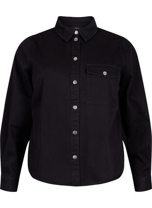 Canvas jacket with buttons, Black, Packshot image number 0