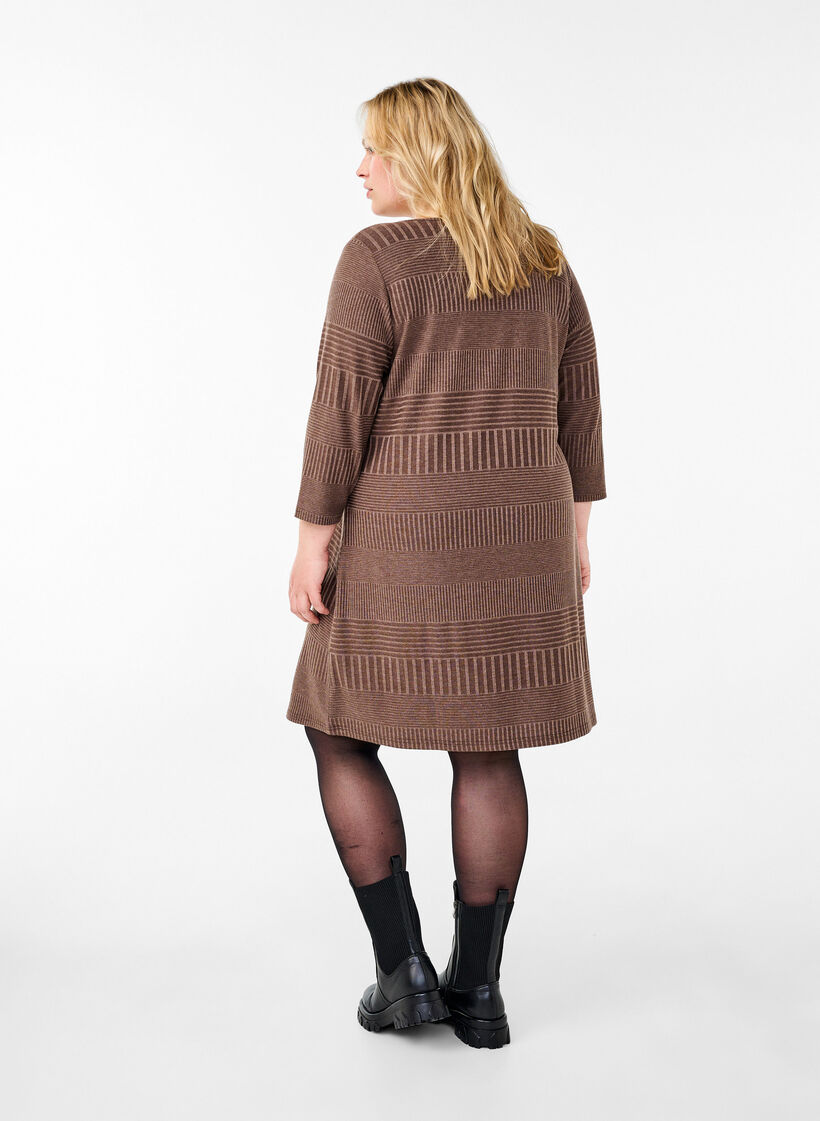 Dress with 3/4 sleeves and striped pattern, Ch. Martini Mel., Model image number 1