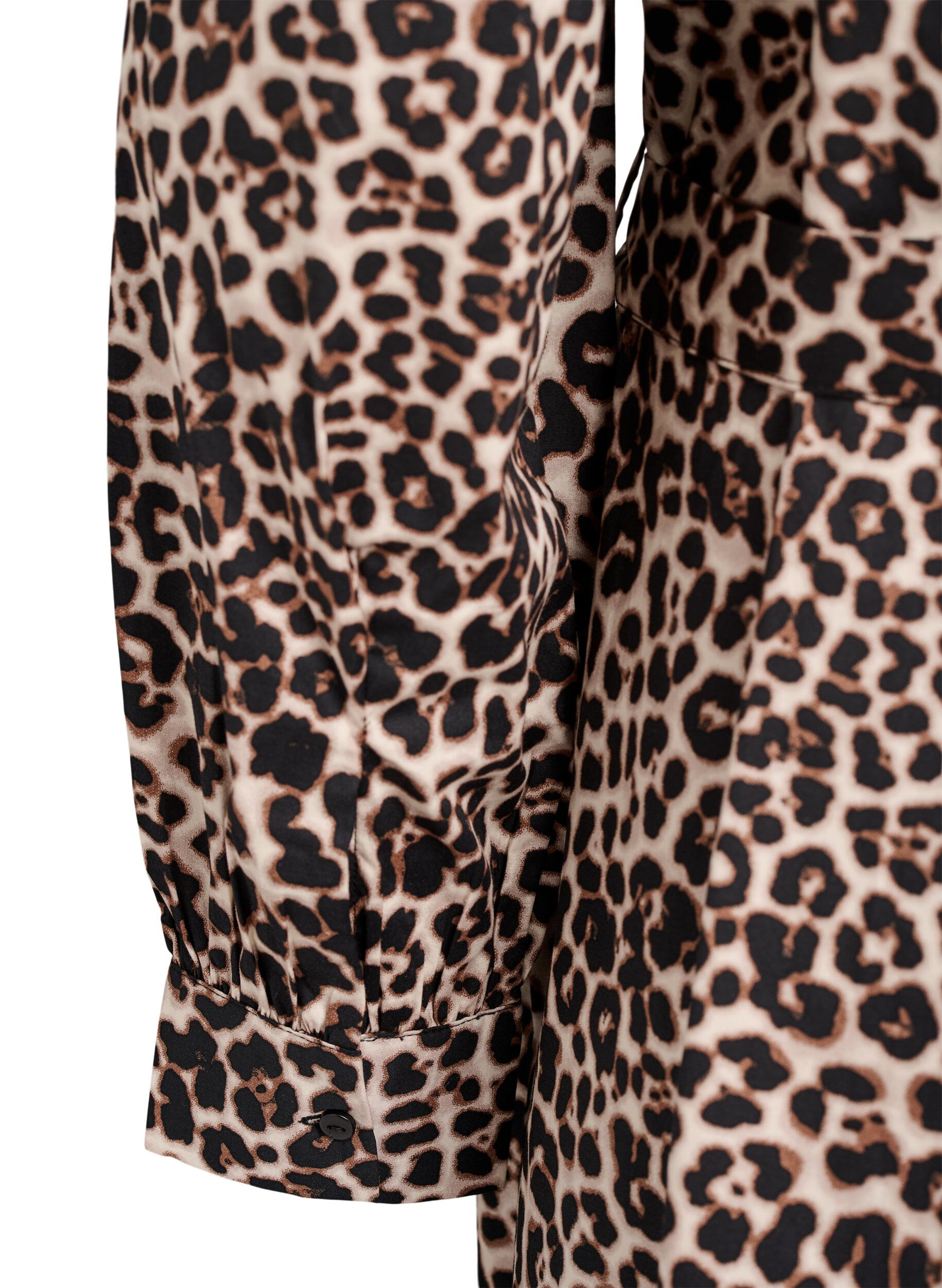 Zizzifashion Dress in organic cotton with tie belt, Brown, Packshot image number 3