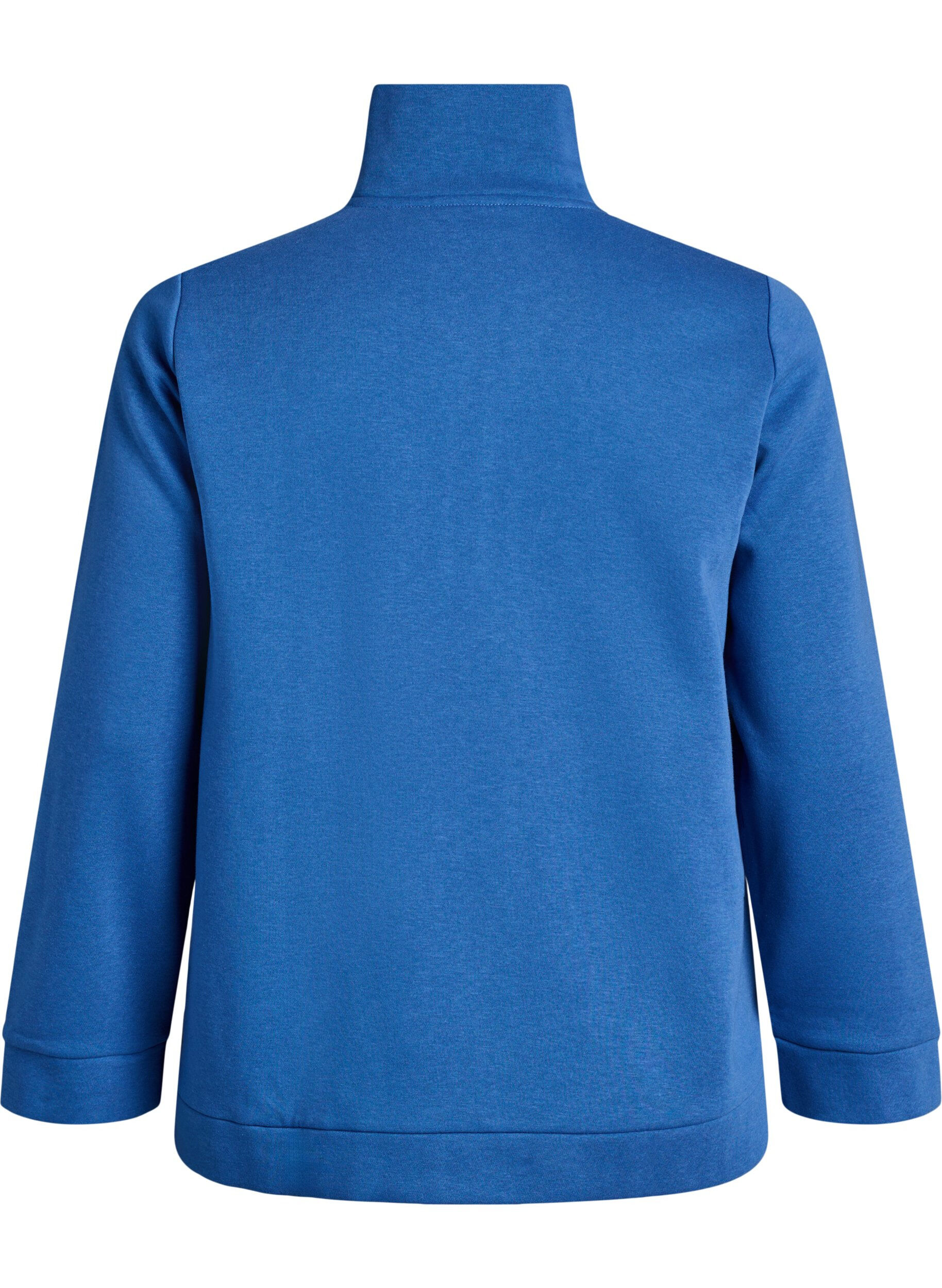 Zizzifashion Sweatshirt with high neck and zip closure, Blue, Packshot image number 1