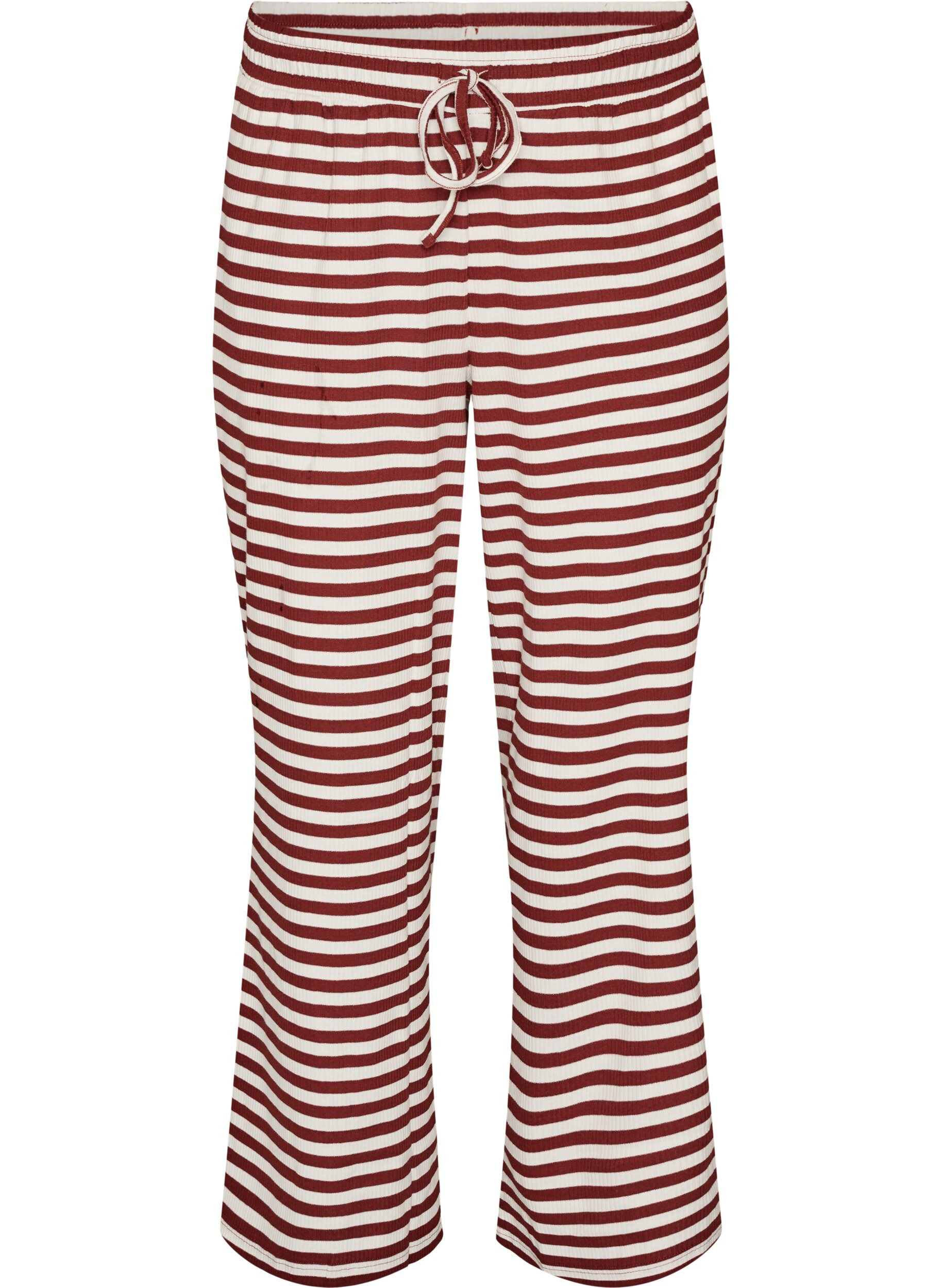 Striped pyjama bottoms with a high waist and wide legs