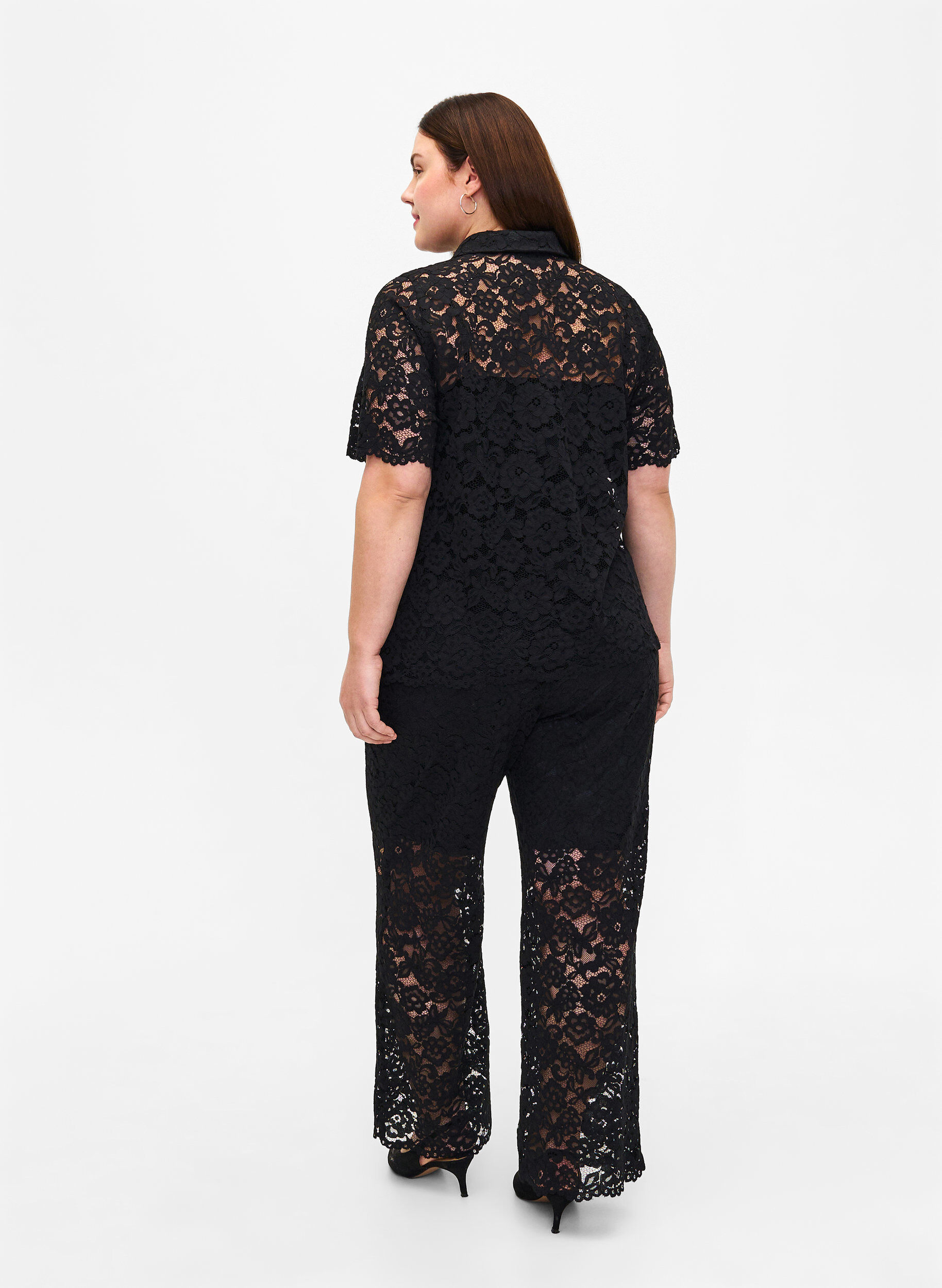 Zizzifashion Lace pants with pockets, Black, Model image number 1