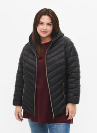 Lightweight jacket with hood, Black, Model