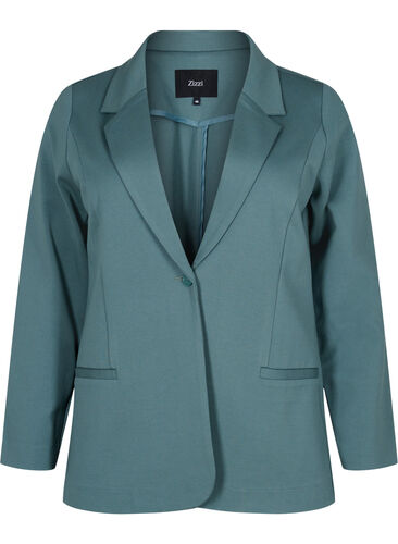 Simple blazer with button, Silver Pine, Packshot image number 0