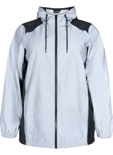 Reflective jacket with hood, Black w. Reflex, Packshot image number 0