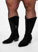 Wide fit - Suede cowboy boots, Black, Model image number 0